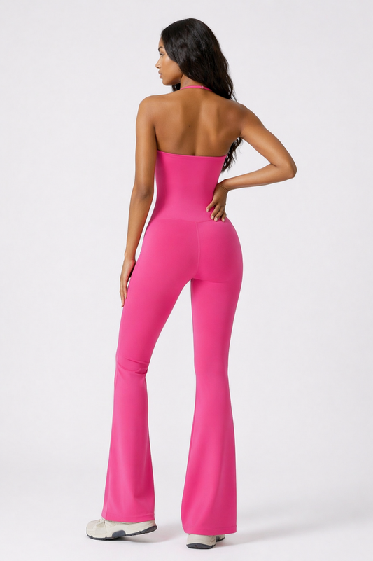 HALTER FLARE JUMPSUIT
