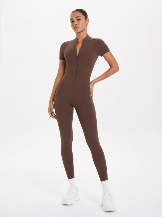 OPEN-BACK SCULPT ZIP UNITARD