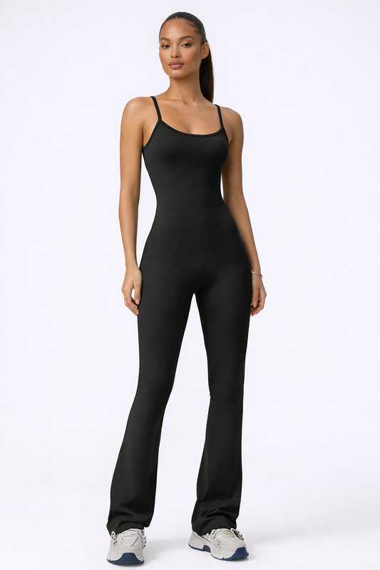SCULPT FLARE STRAP JUMPSUIT