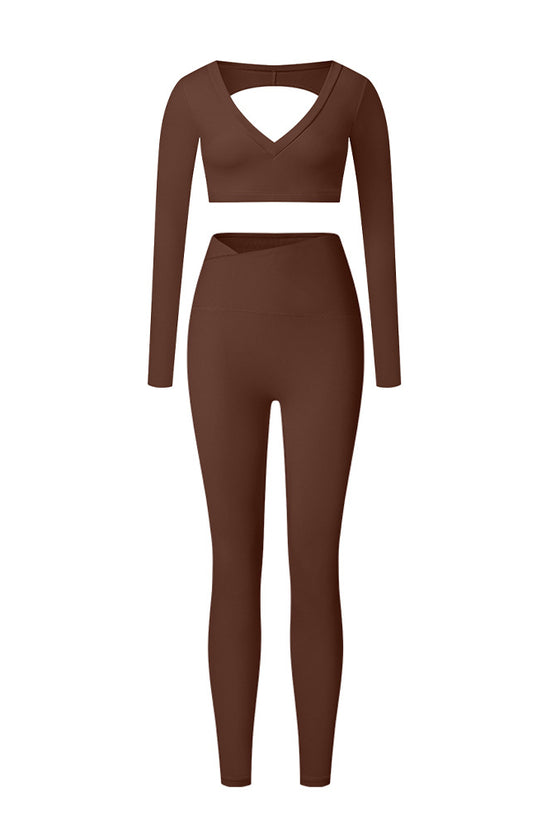 Élan High-Waisted Flared Leggings & Sports Bra Set