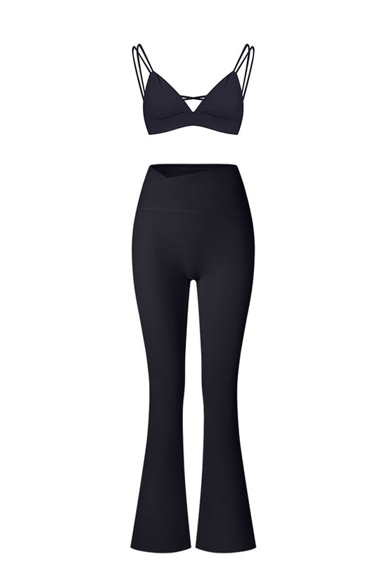 Élan High-Waisted Flared Leggings & Sports Bra Set