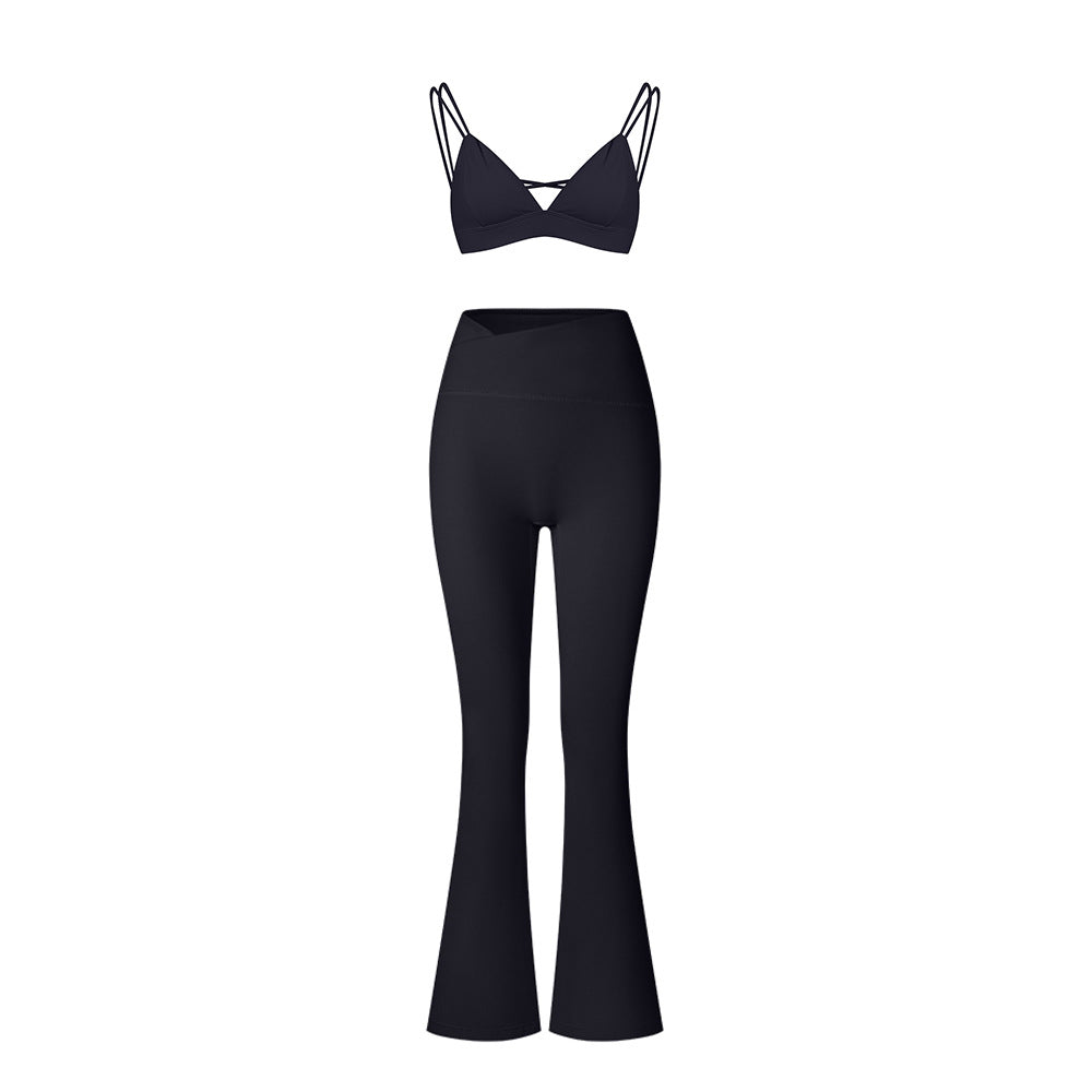 Élan High-Waisted Flared Leggings & Sports Bra Set