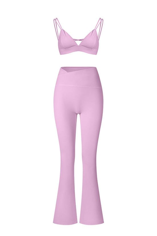 Élan High-Waisted Flared Leggings & Sports Bra Set