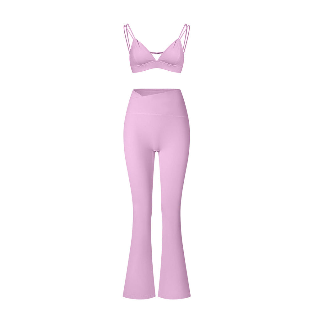 Élan High-Waisted Flared Leggings & Sports Bra Set