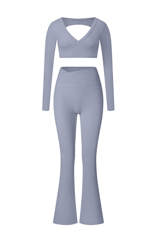 Élan High-Waisted Flared Leggings & Sports Bra Set
