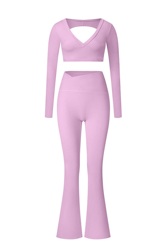 Élan High-Waisted Flared Leggings & Sports Bra Set