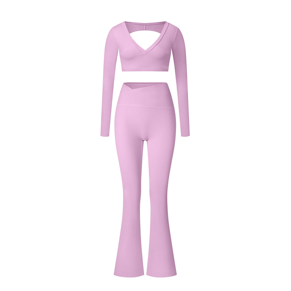 Élan High-Waisted Flared Leggings & Sports Bra Set
