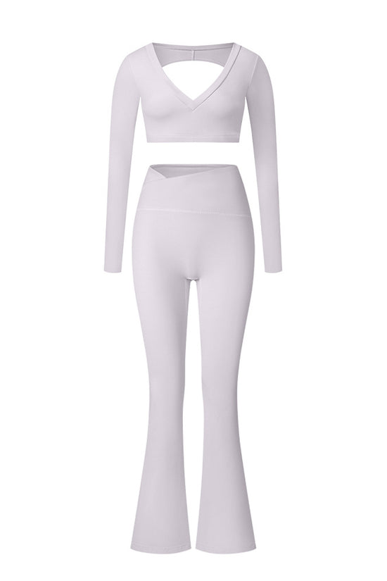 Élan High-Waisted Flared Leggings & Sports Bra Set