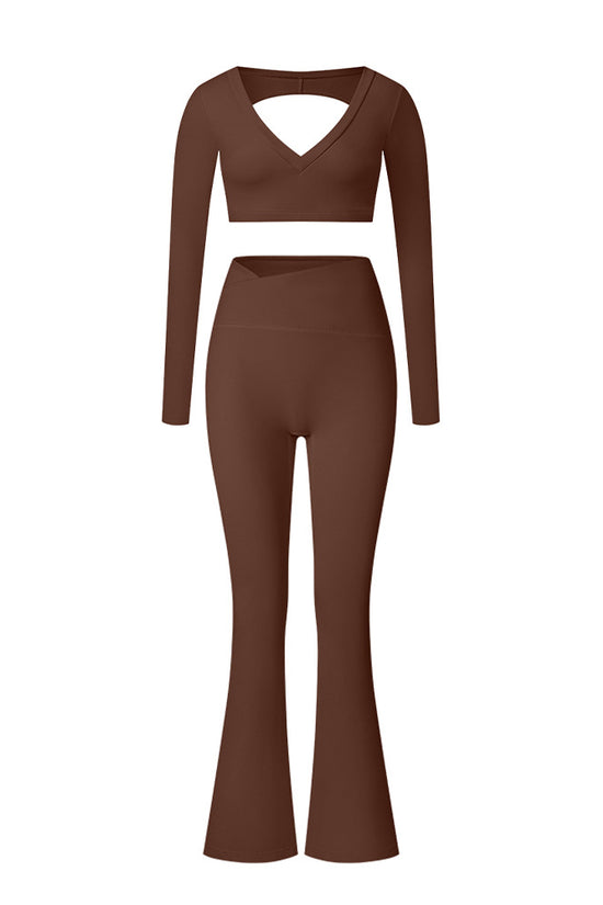 Élan High-Waisted Flared Leggings & Sports Bra Set