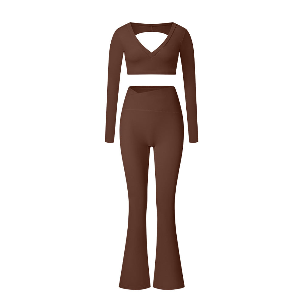 Élan High-Waisted Flared Leggings & Sports Bra Set