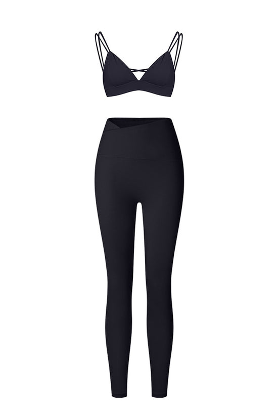 Élan High-Waisted Flared Leggings & Sports Bra Set