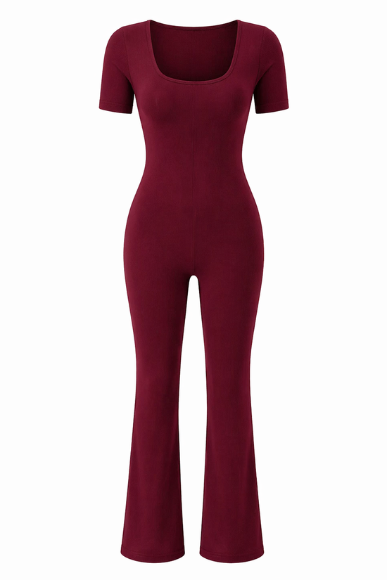 OPEN-BACK FLARE JUMPSUIT