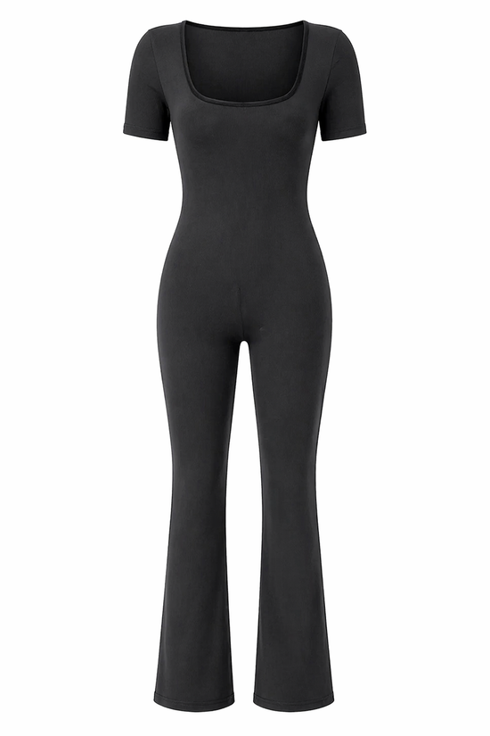 OPEN-BACK FLARE JUMPSUIT