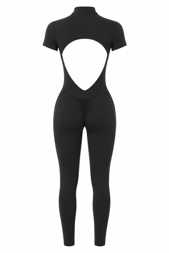 OPEN-BACK SCULPT ZIP UNITARD