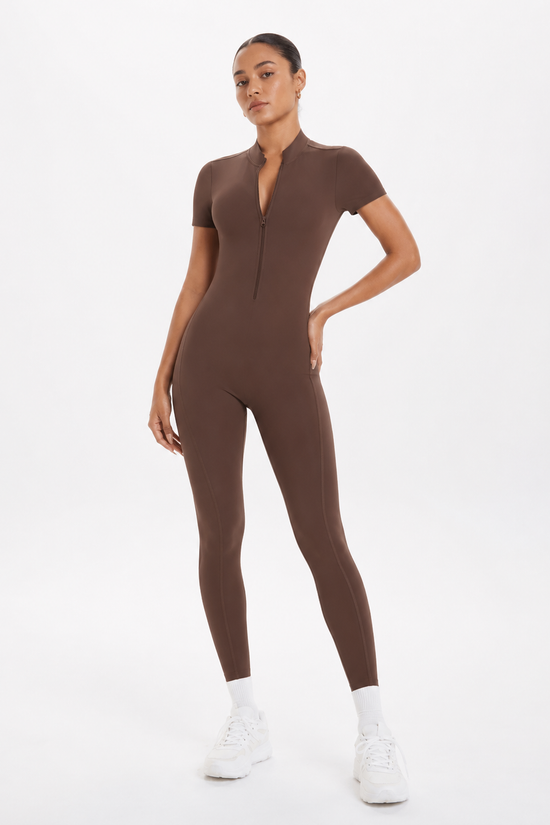 OPEN-BACK SCULPT ZIP UNITARD