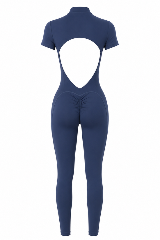 OPEN-BACK SCULPT ZIP UNITARD