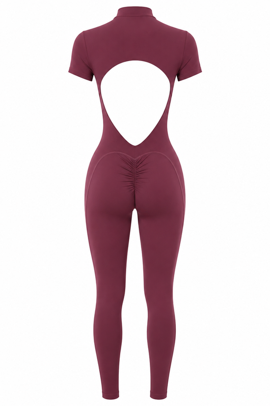 OPEN-BACK SCULPT ZIP UNITARD