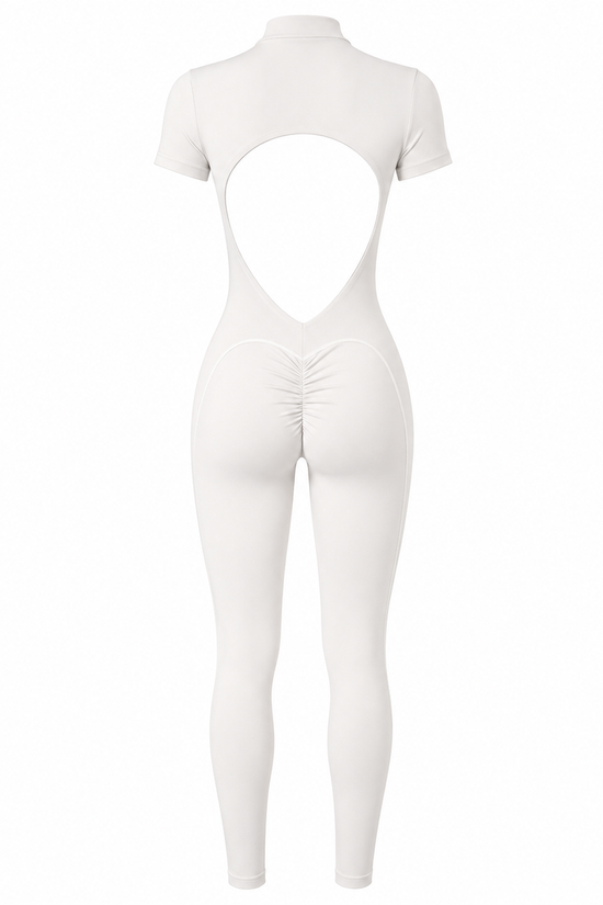 OPEN-BACK SCULPT ZIP UNITARD