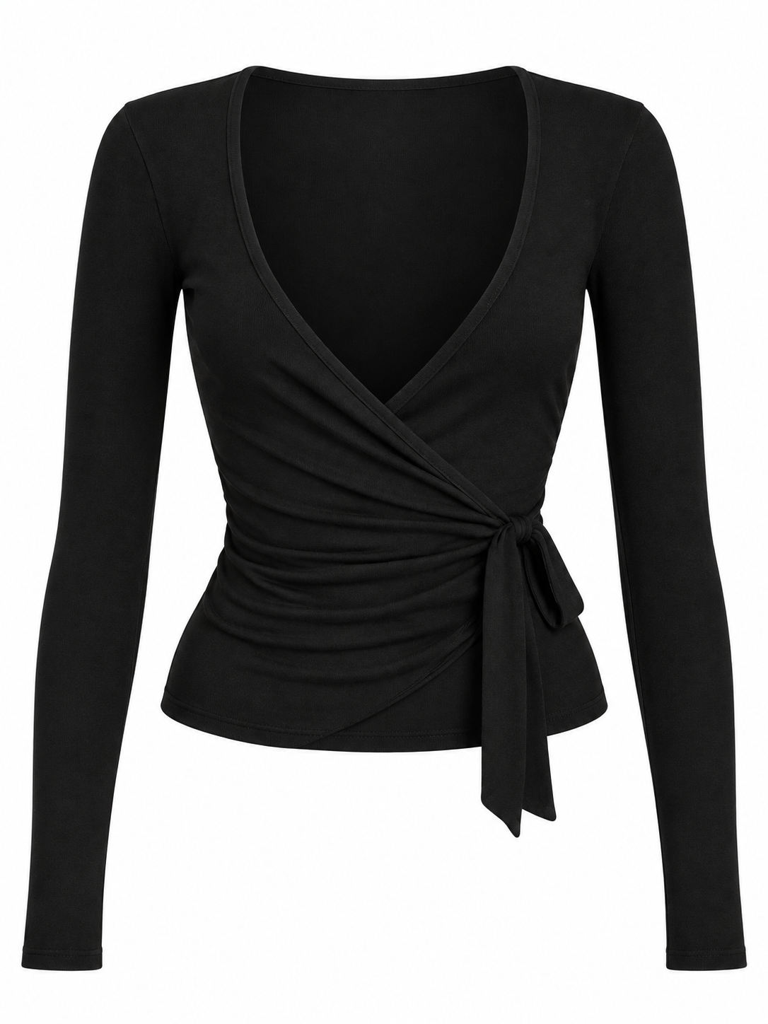 Pilates Ruched Long Sleeve Wrap Top