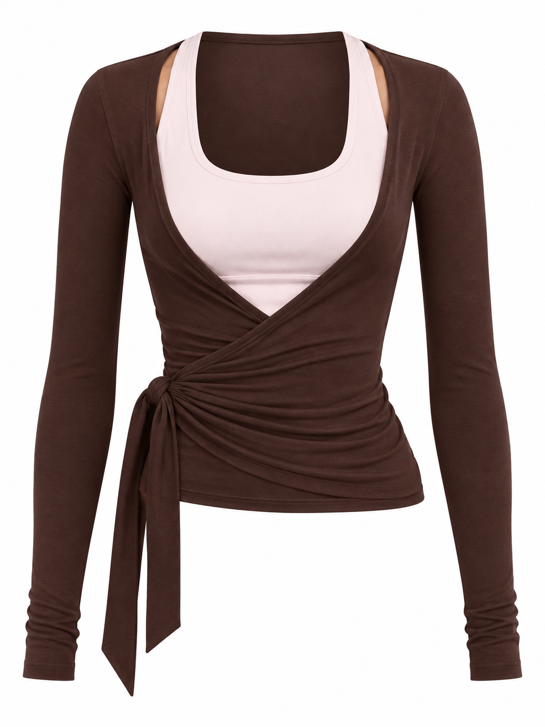 Pilates Ruched Long Sleeve Wrap Top