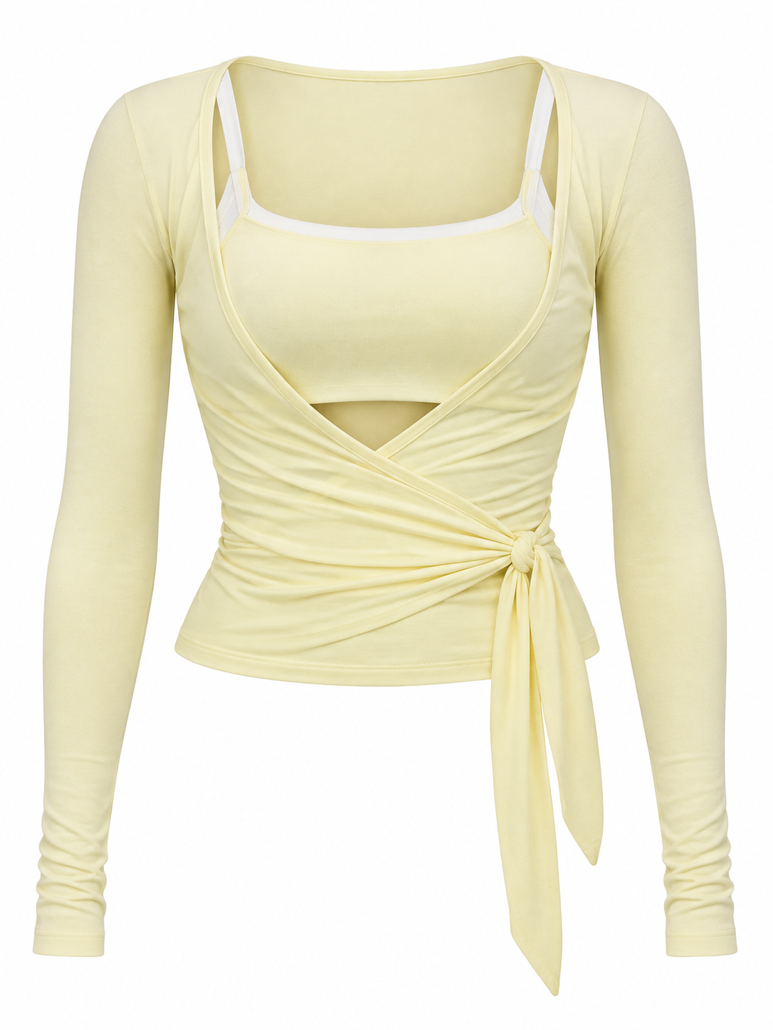 Pilates Ruched Long Sleeve Wrap Top