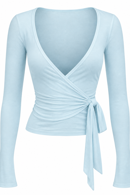 Pilates Ruched Long Sleeve Wrap Top