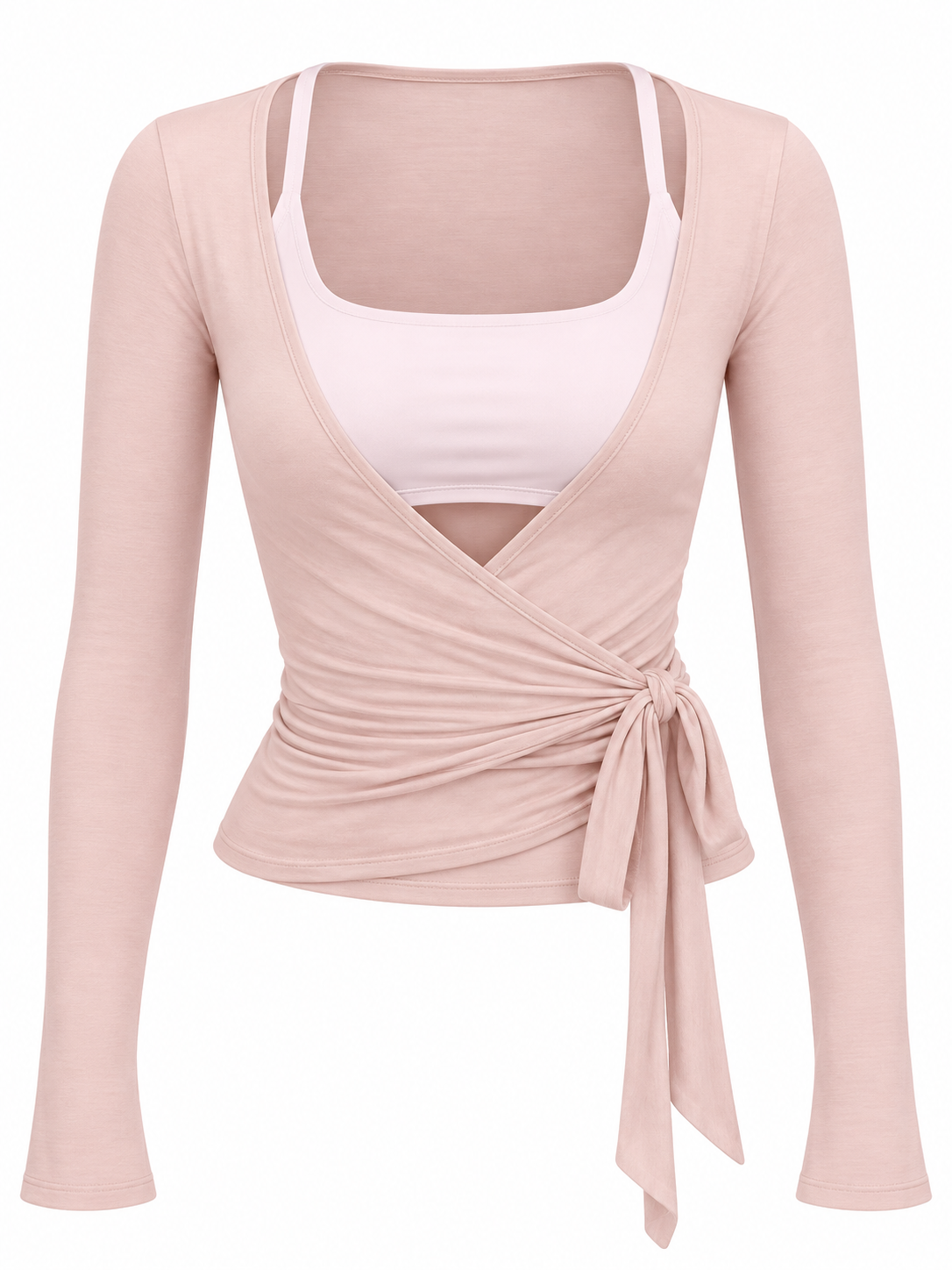 Pilates Ruched Long Sleeve Wrap Top