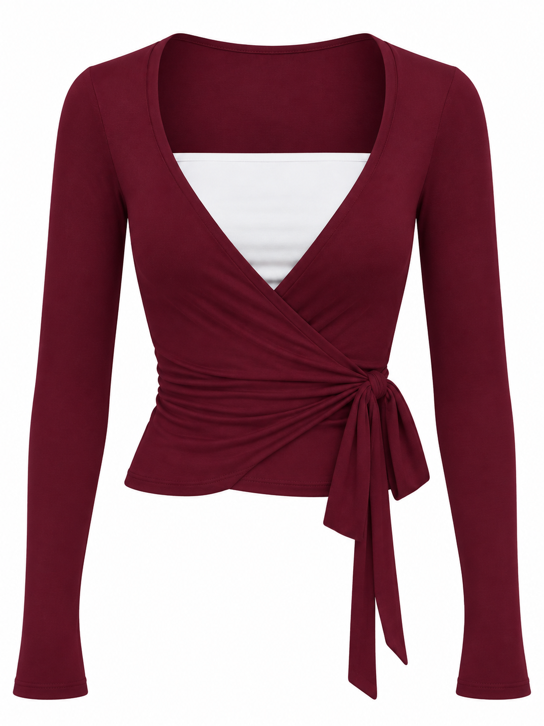 Pilates Ruched Long Sleeve Wrap Top