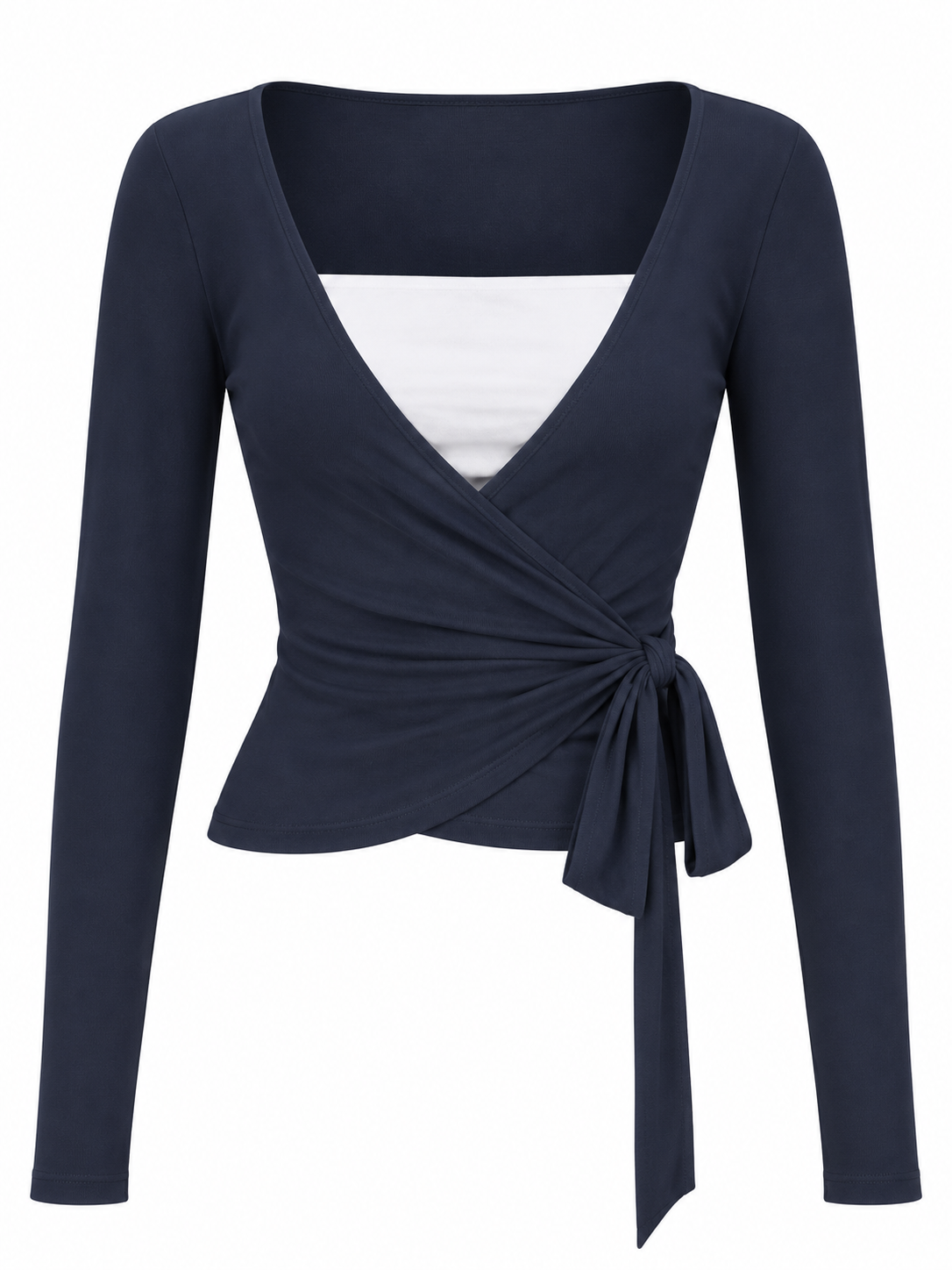 Pilates Ruched Long Sleeve Wrap Top