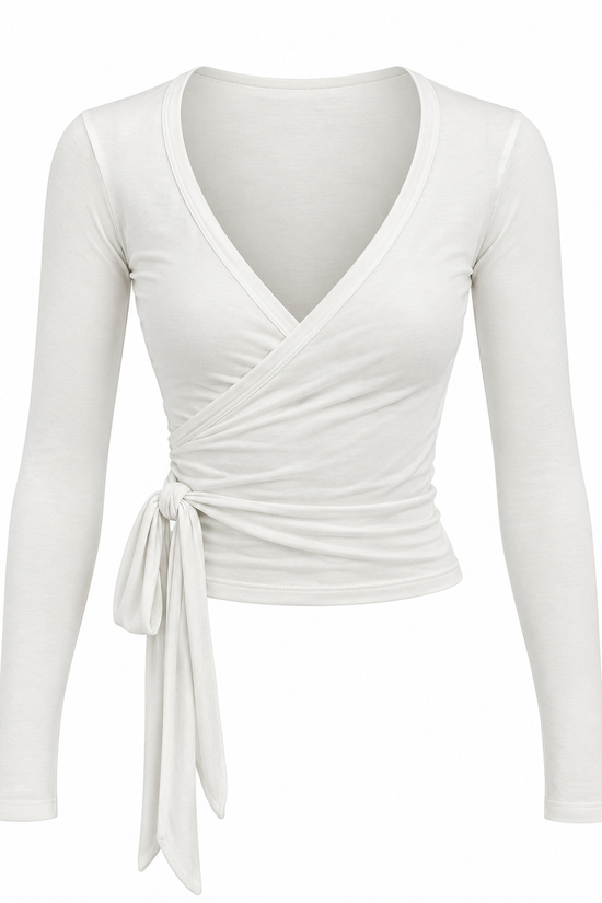 Pilates Ruched Long Sleeve Wrap Top