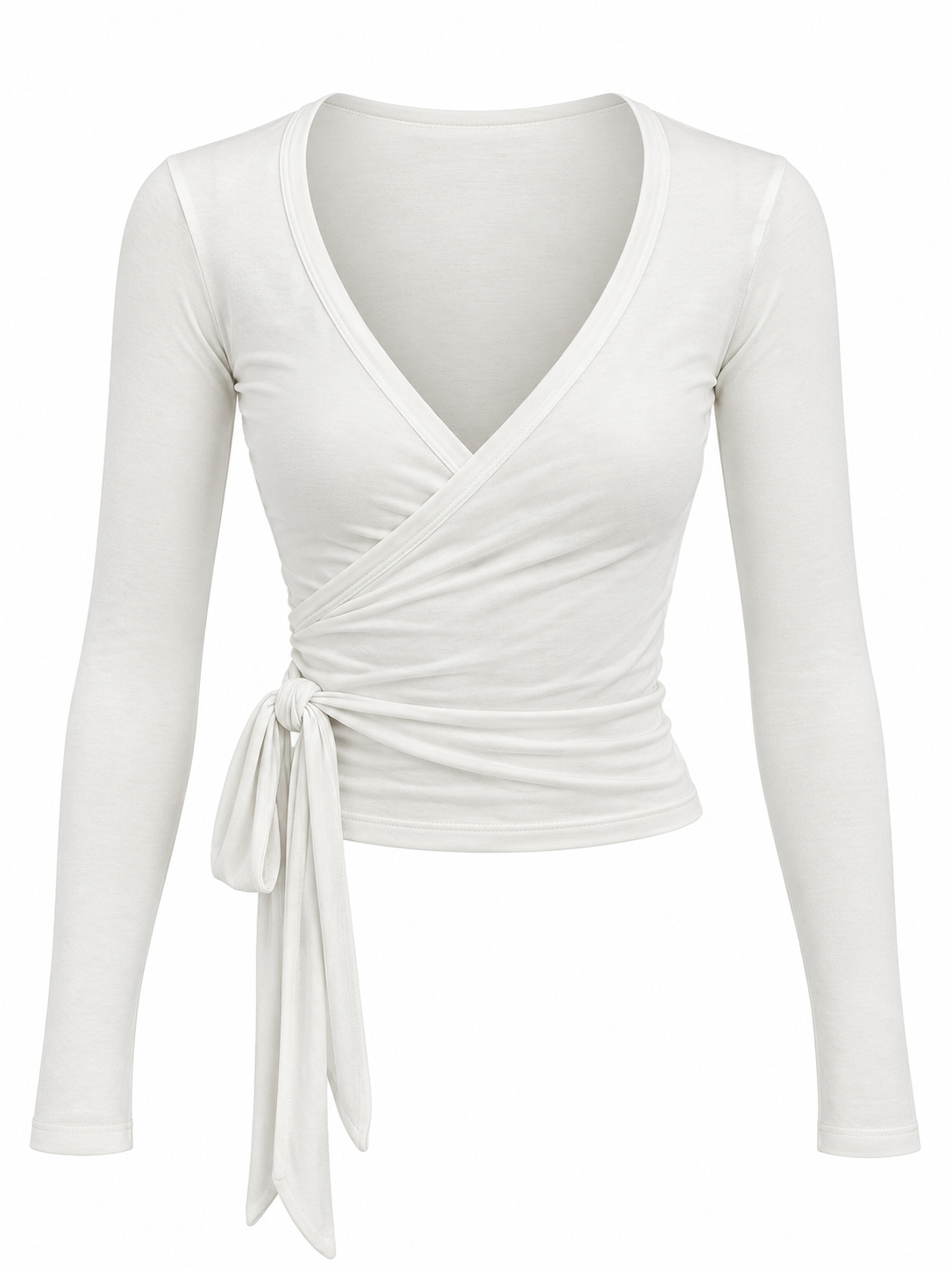 Pilates Ruched Long Sleeve Wrap Top