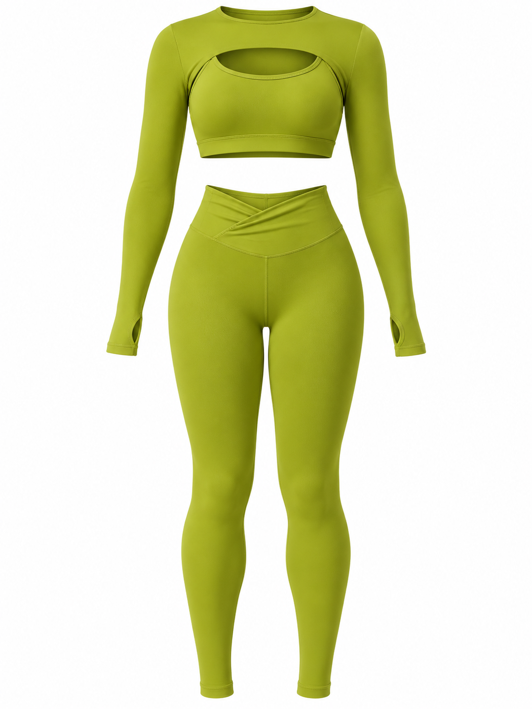 CUT-OUT LONG SLEEVE ACTIVEWEAR SET