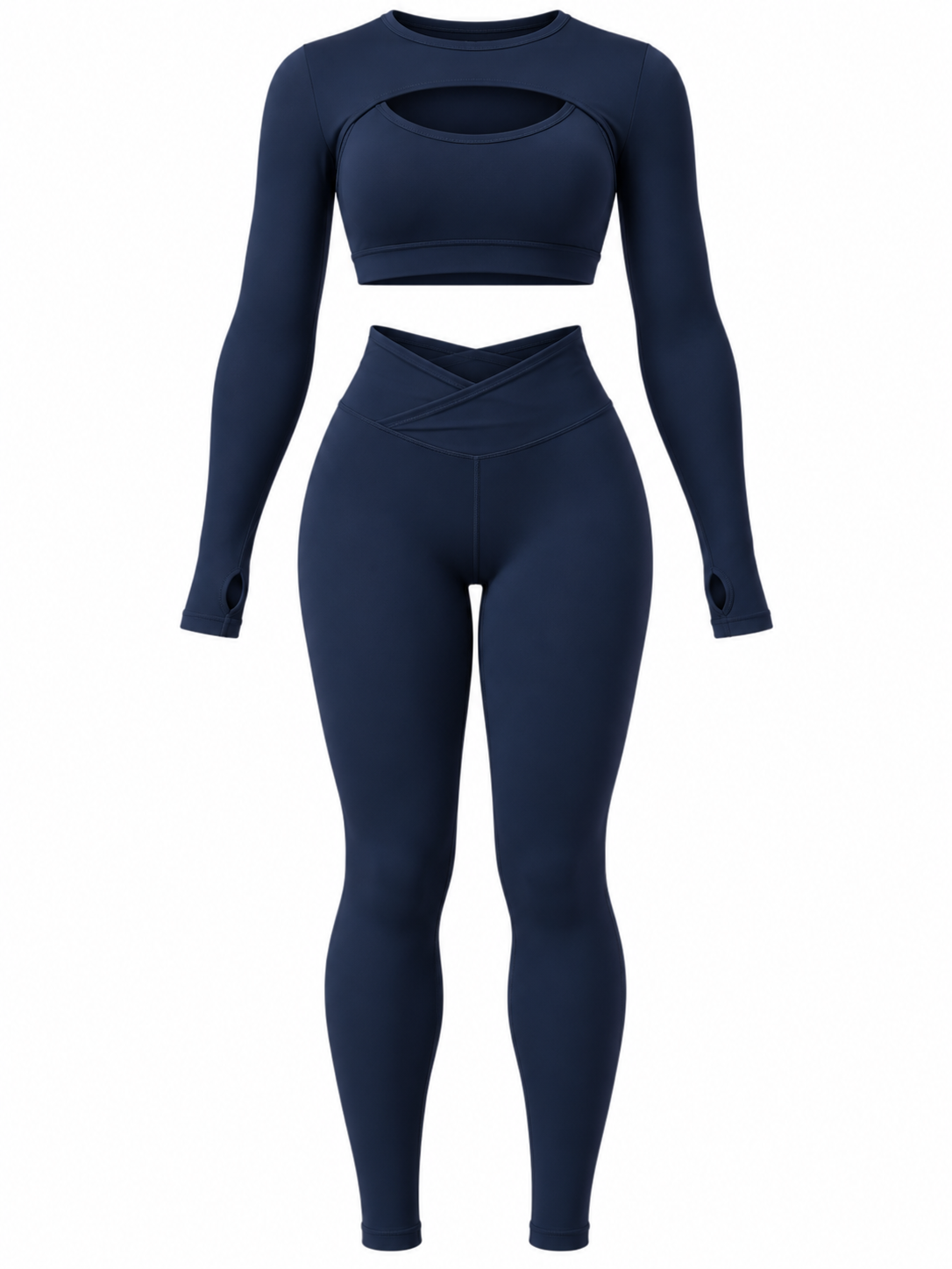 CUT-OUT LONG SLEEVE ACTIVEWEAR SET