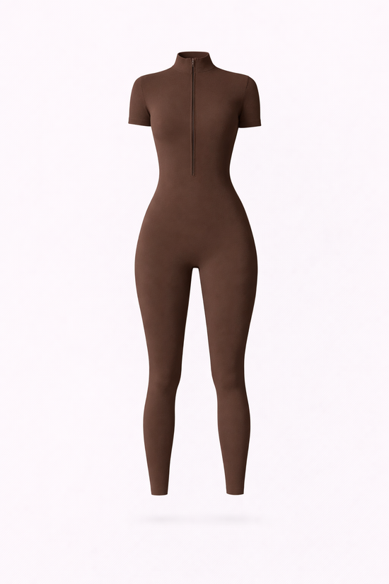 Control ZIp Short Sleeve Jumpsuit