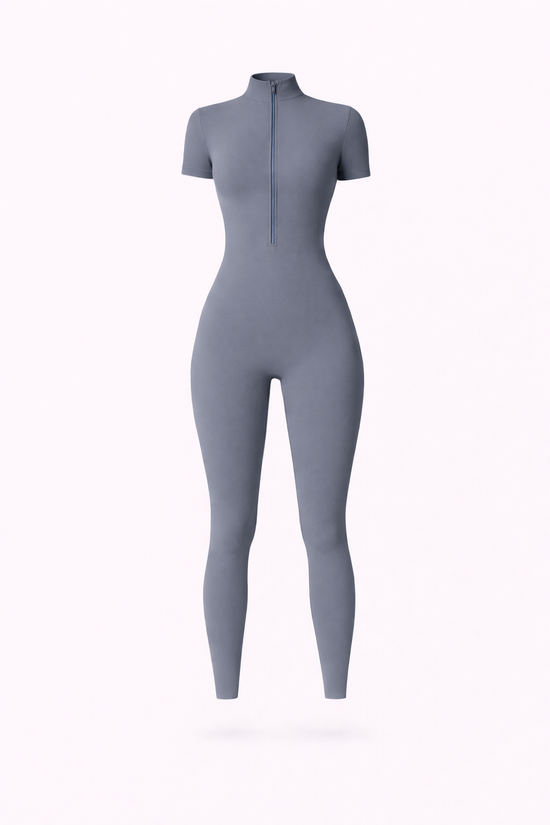 Control ZIp Short Sleeve Jumpsuit