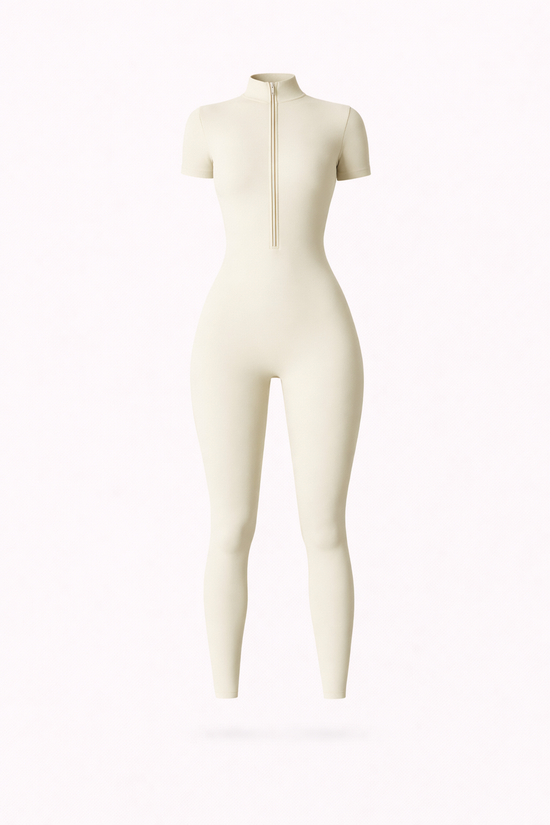 Control ZIp Short Sleeve Jumpsuit