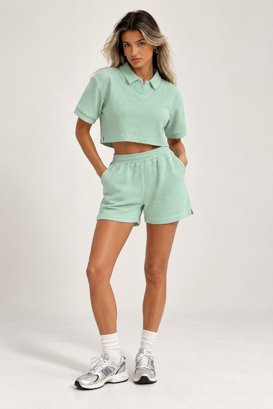 Luma Waffle Polo Short Set