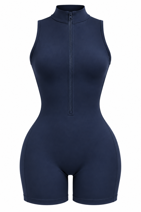 Sculpt Zip Open-Back Romper
