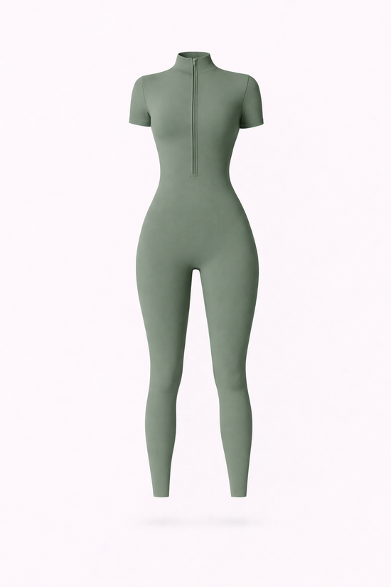 Control ZIp Short Sleeve Jumpsuit
