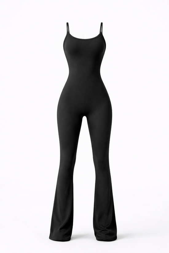 SCULPT FLARE STRAP JUMPSUIT