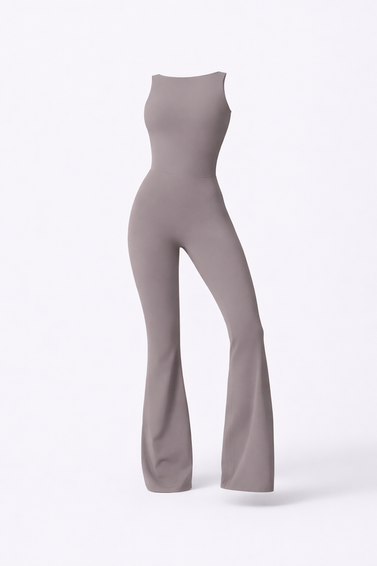 SCULPT OPEN-BACK FLARE JUMPSUIT