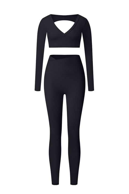 Élan High-Waisted Flared Leggings & Sports Bra Set