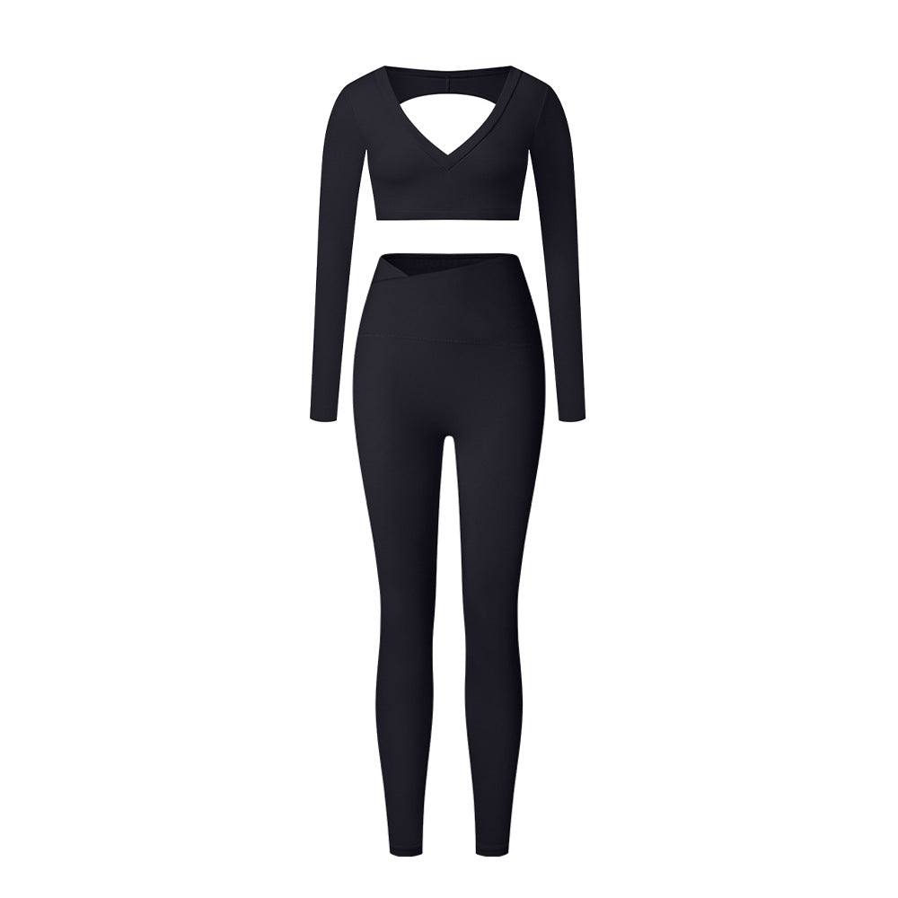 Élan High-Waisted Flared Leggings & Sports Bra Set