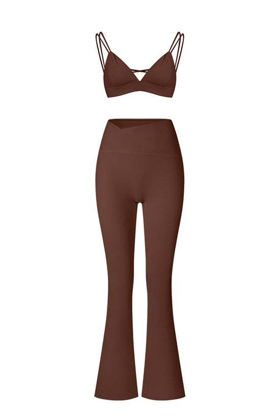 Élan High-Waisted Flared Leggings & Sports Bra Set