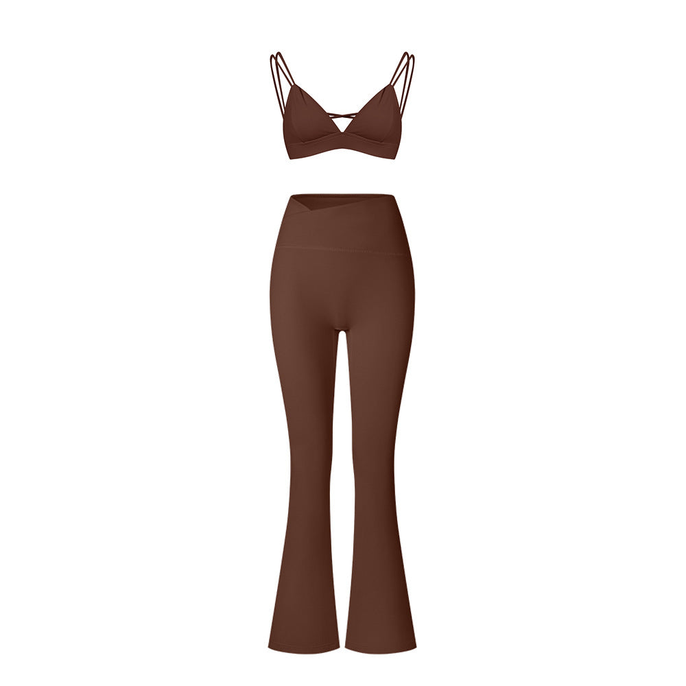 Élan High-Waisted Flared Leggings & Sports Bra Set