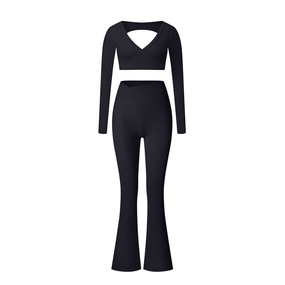 Élan High-Waisted Flared Leggings & Sports Bra Set